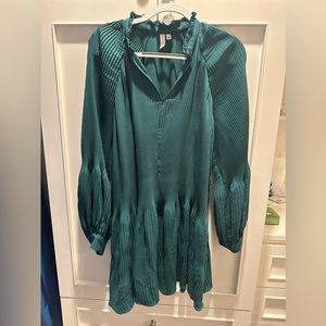 Treasure & Bond Green Pleated Dress